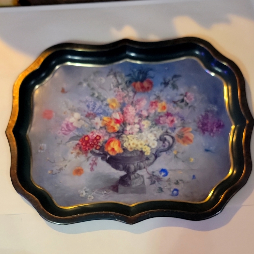 The Sherwood Studio "English Garden Flowers" Tray Designed By Patricia Machin